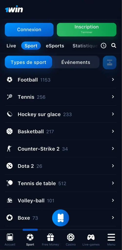 télécharger 1win bet ci pour android ios